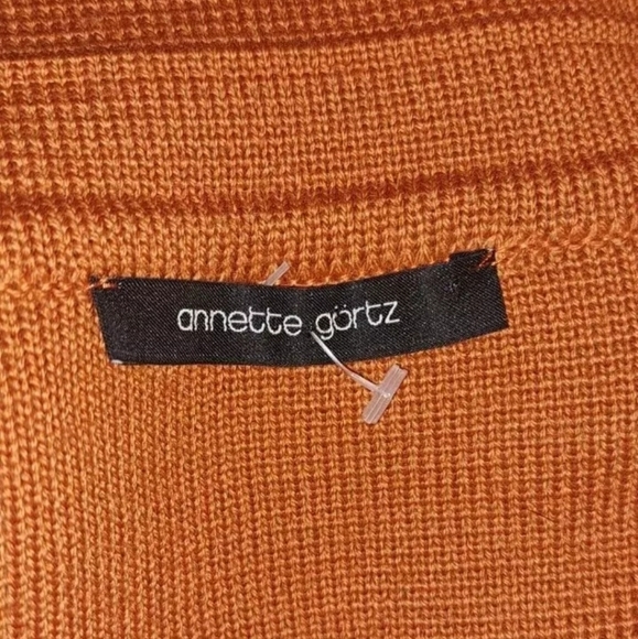 Annette Görtz Orange German Sweater Women Size Medium Button Up Cardigan B22#21 - Picture 4 of 12